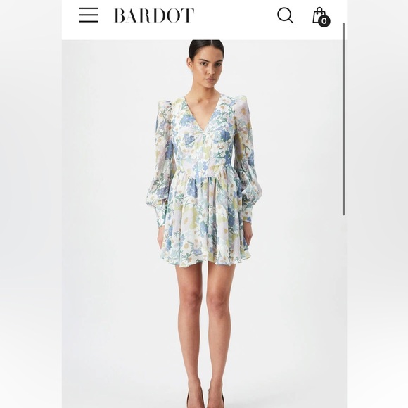 ✨🦋BNWT- BARDOT Zelina mini dress in spring floral- size US 4🌸🌼 - Picture 1 of 7